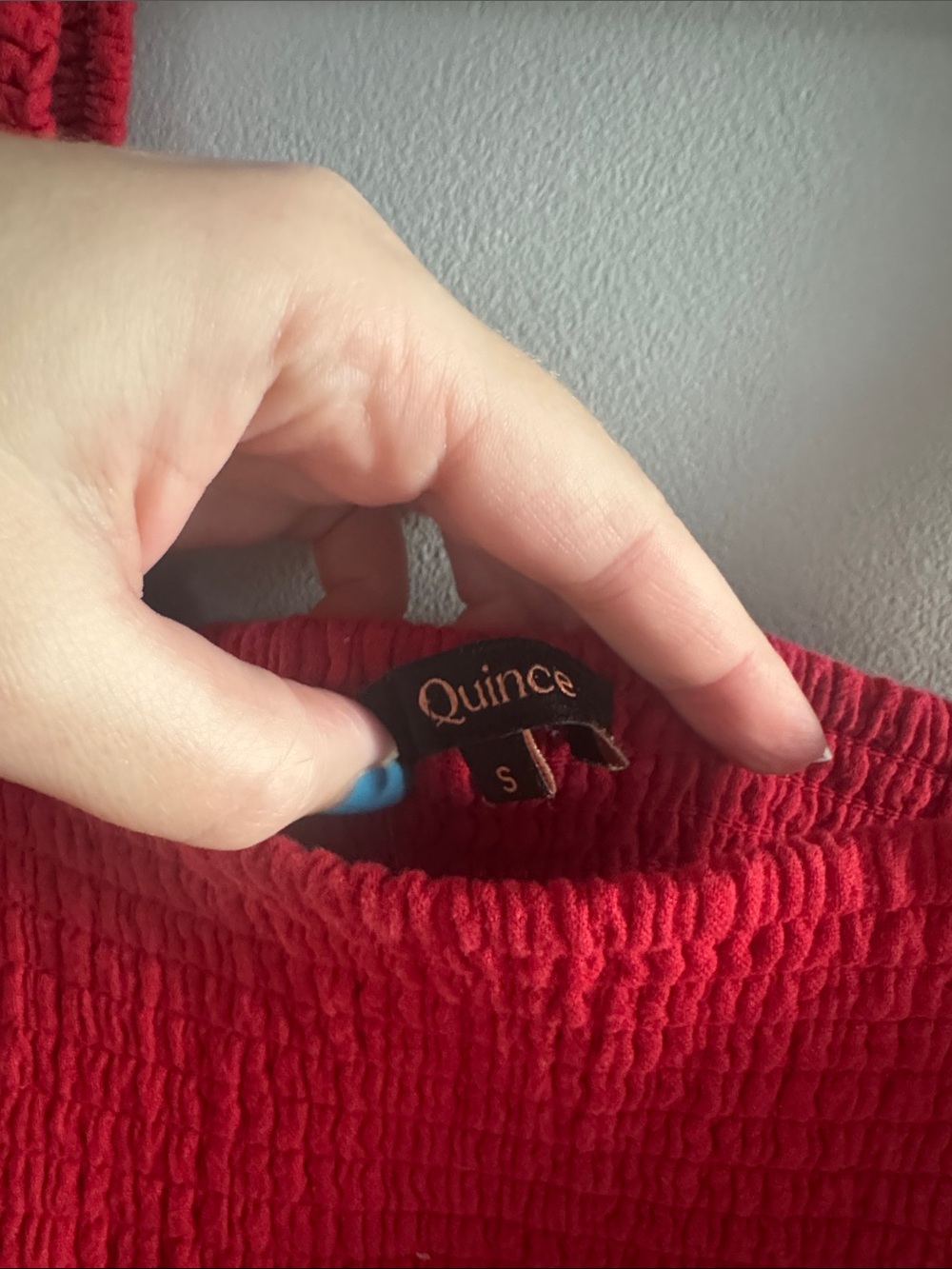 QUINCE• 100% cotton red gauze dress - Picture 6 of 9